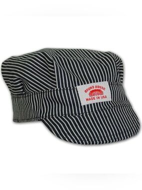 Roundhouse Round House Train Conductor Striped Engineer Hat  - Made in USA